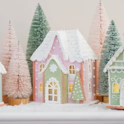 Clay Cookie Cottage | Pastel Colours | LED | Handmade | 19cm Tall