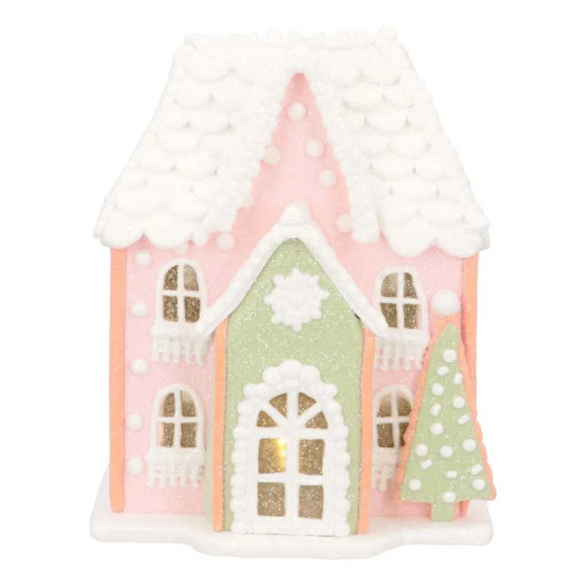 Clay Cookie Cottage | Pastel Colours | LED | Handmade | 19cm Tall