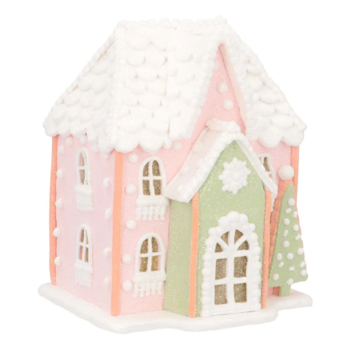 Clay Cookie Cottage | Pastel Colours | LED | Handmade | 19cm Tall