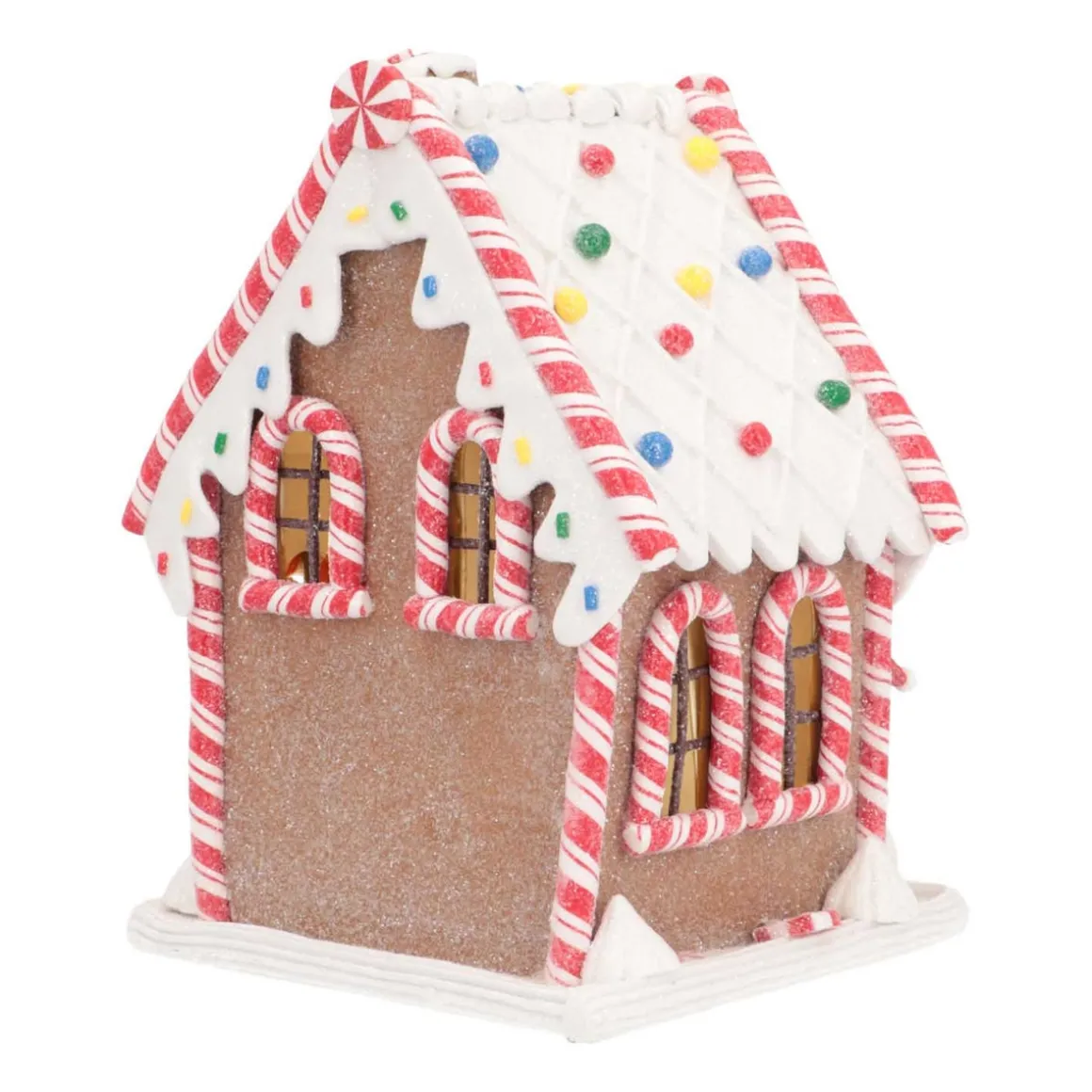 Clay Gingerbread House With LED | Handmade | With Snowman |17 Cm