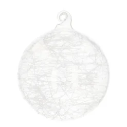Clear Glass Bauble Filled With Fiber | 8 Cm