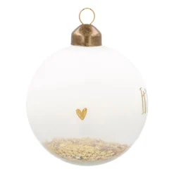 Clear Glass Bauble It's All About Christmas | White | 8 Cm