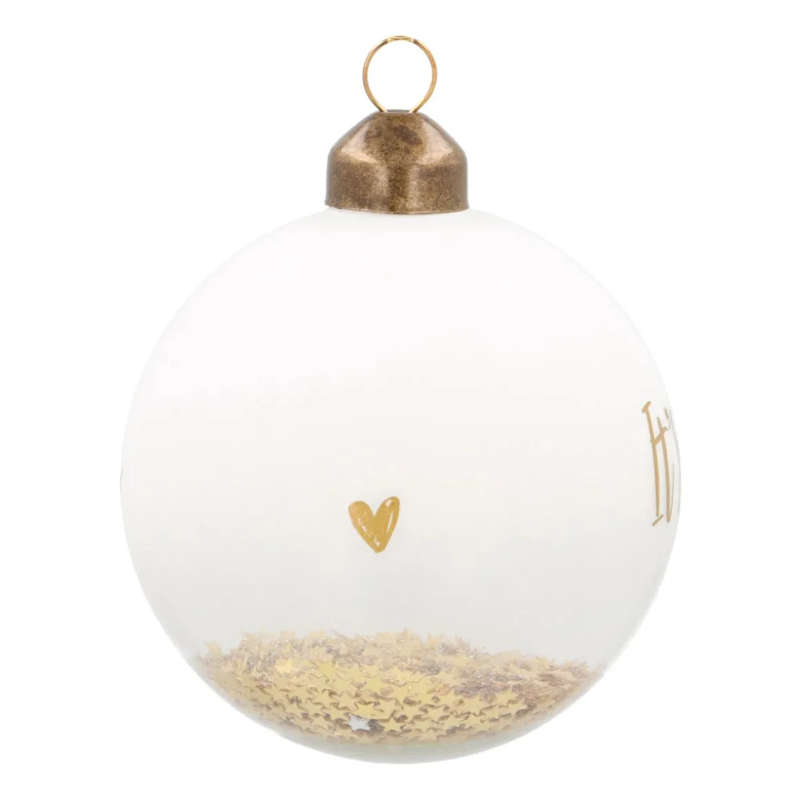 Clear Glass Bauble It's All About Christmas | White | 8 Cm
