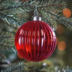 Clear Glass Bauble Lampion | Berry | 8 Cm