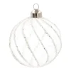 Clear Glass Bauble Swirl | 8 Cm