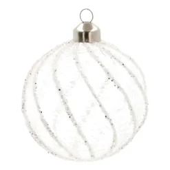 Clear Glass Bauble Swirl | 8 Cm