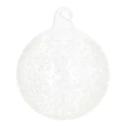 Clear Glass Bauble With Splinters | 8 Cm