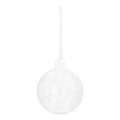 Clear Glass Bauble With Splinters | 8 Cm