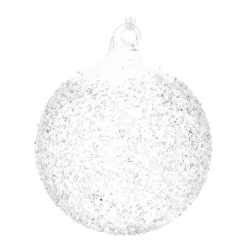 Clear Glass Bauble With Splinters | 10 Cm