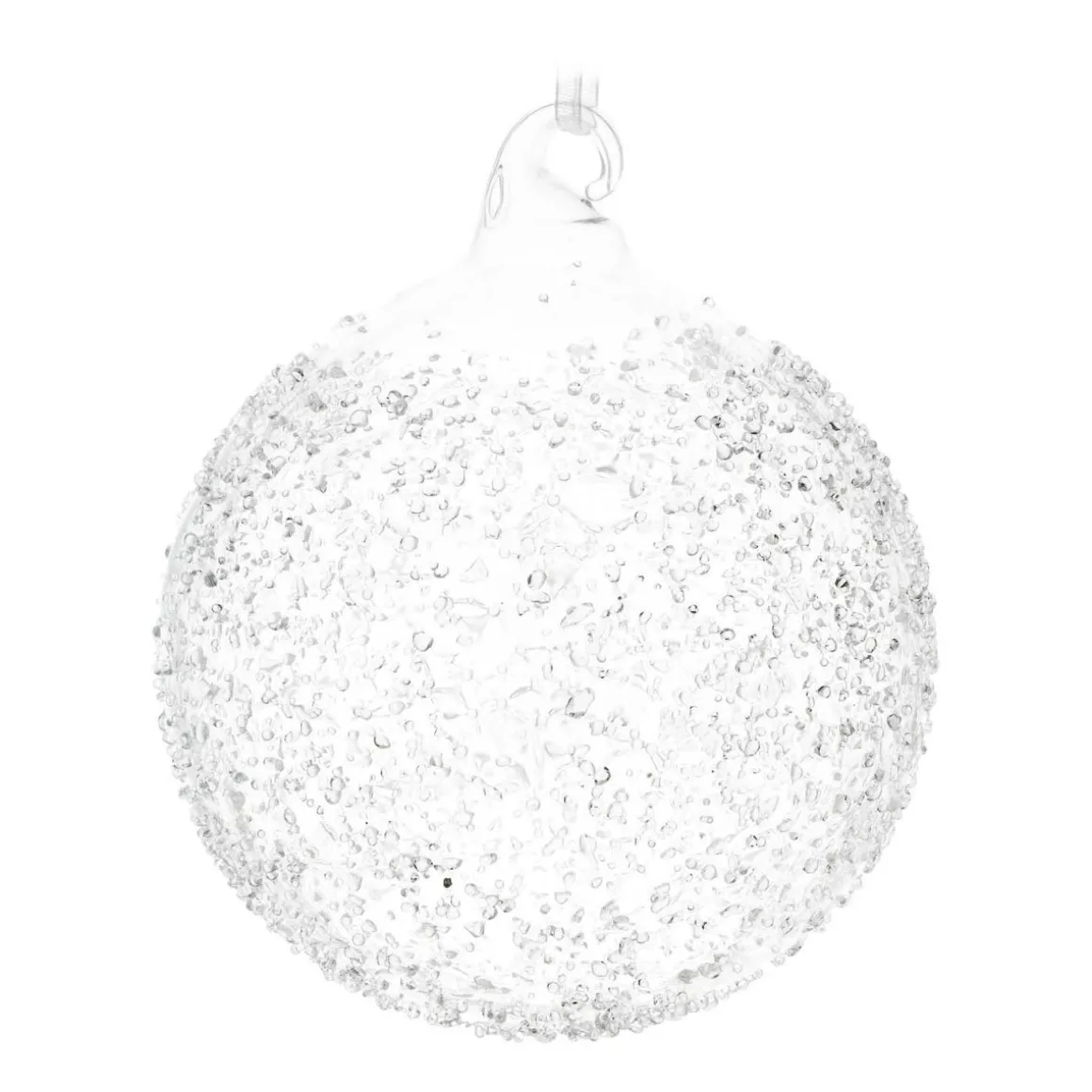 Clear Glass Bauble With Splinters | 10 Cm