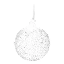 Clear Glass Bauble With Splinters | 10 Cm