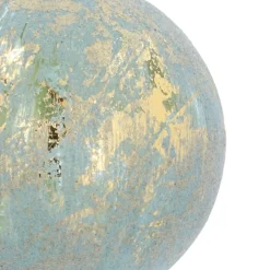 Clear Glass Velvet Christmas Bauble 8cm Gold Grey