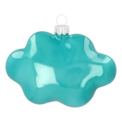 Cloud With Text Cool! Pop Art Ornament, Glass, Blue-Pink, 11cm/4.5in