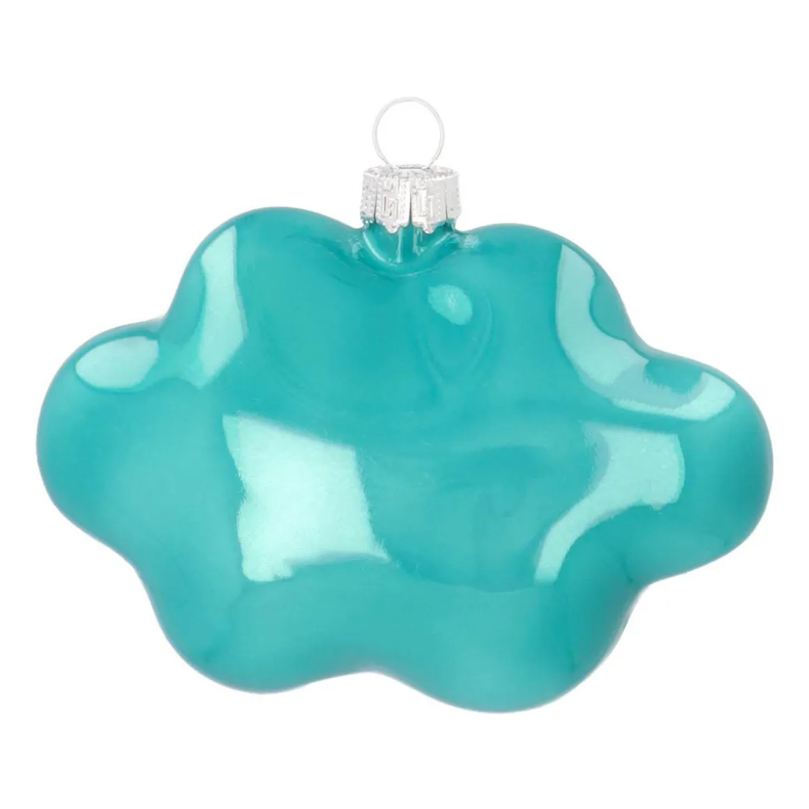 Cloud With Text Cool! Pop Art Ornament, Glass, Blue-Pink, 11cm/4.5in