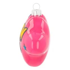 Cloud With Text Dream Big Pop Art Ornament, Glass, Pink-Yellow, 11cm/4.5in