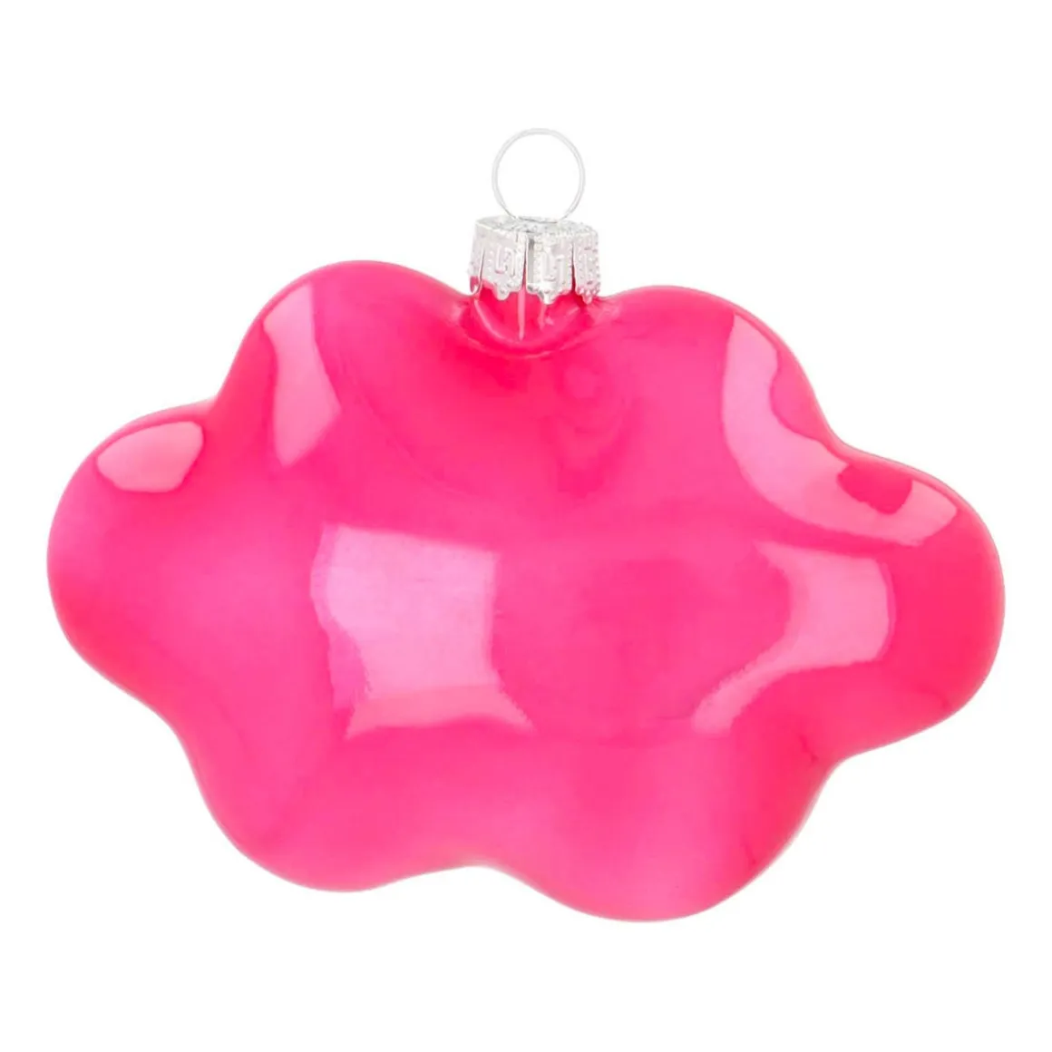 Cloud With Text Dream Big Pop Art Ornament, Glass, Pink-Yellow, 11cm/4.5in