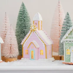 Cookie Church Cottage | LED | Clay | Pastel Pink | 19cm High