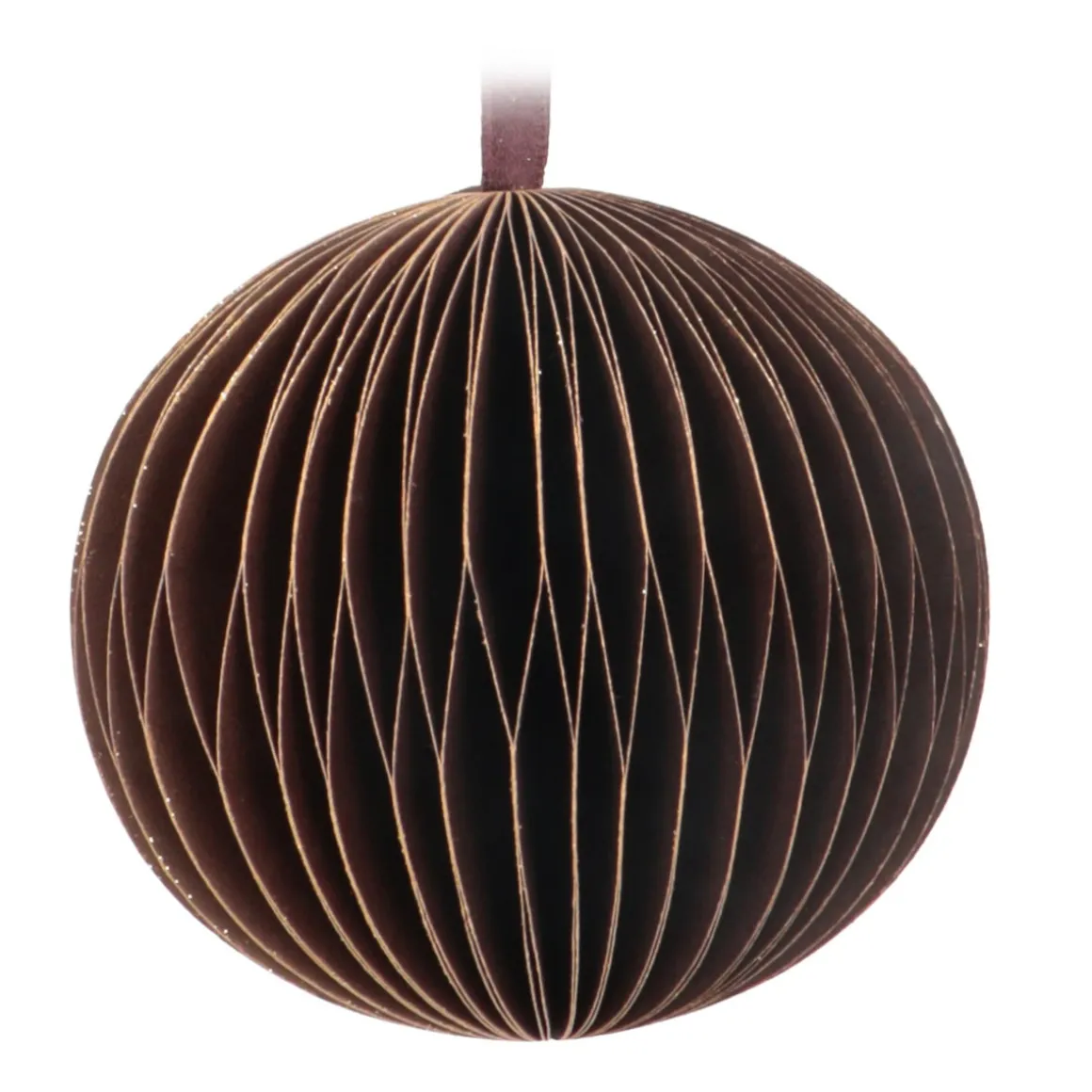 Copper Paper Christmas Bauble 8 Cm