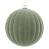 Cotton Green Velvet Christmas Bauble With Relief