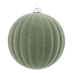 Cotton Green Velvet Christmas Bauble With Relief