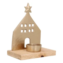 Cozy Gold House With Tealight Holder