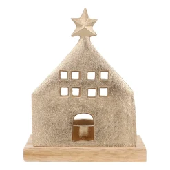 Cozy Gold House With Tealight Holder
