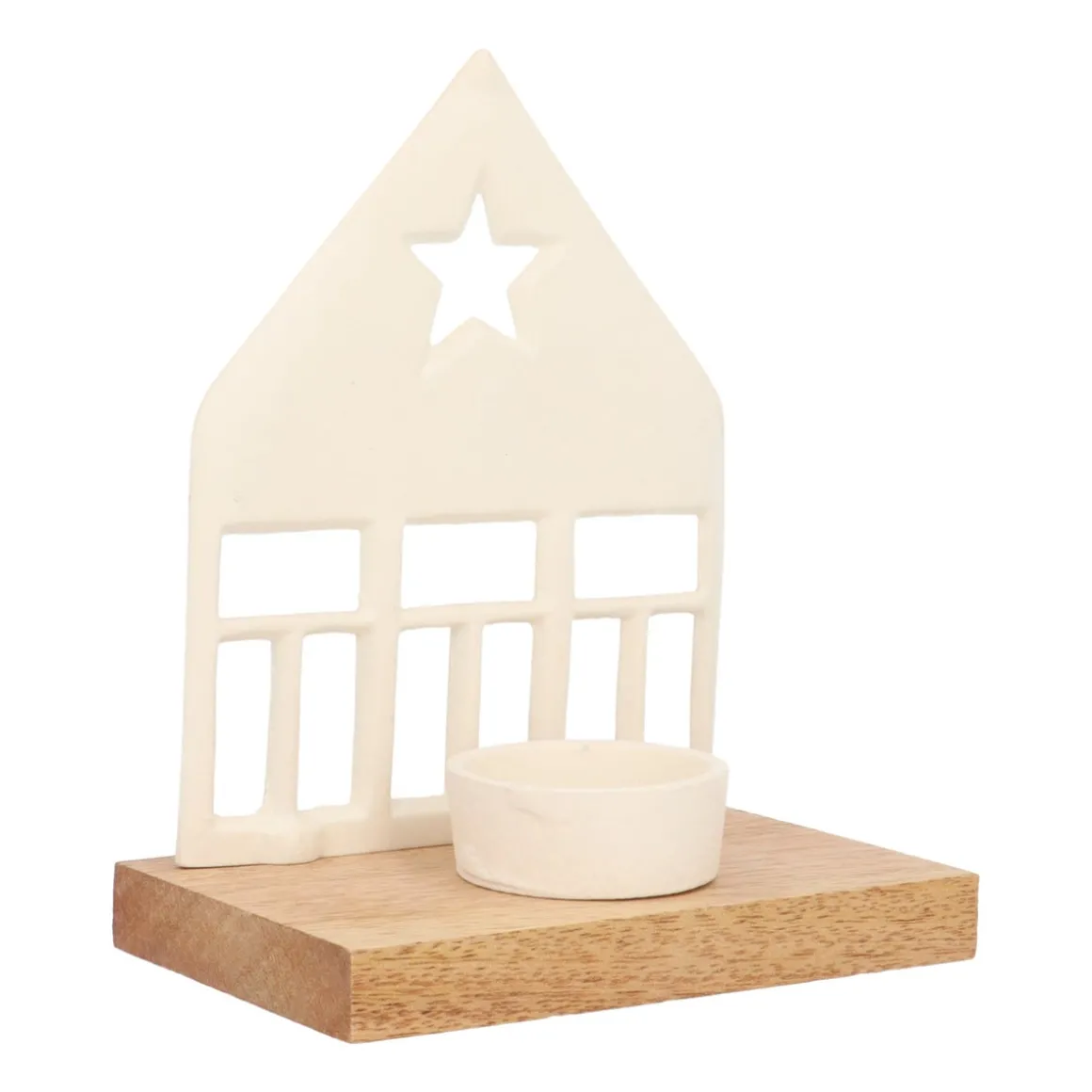 Cozy White House With Tealight Holder