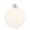 Cozy Wool White Christmas Bauble With Glitters And Dots