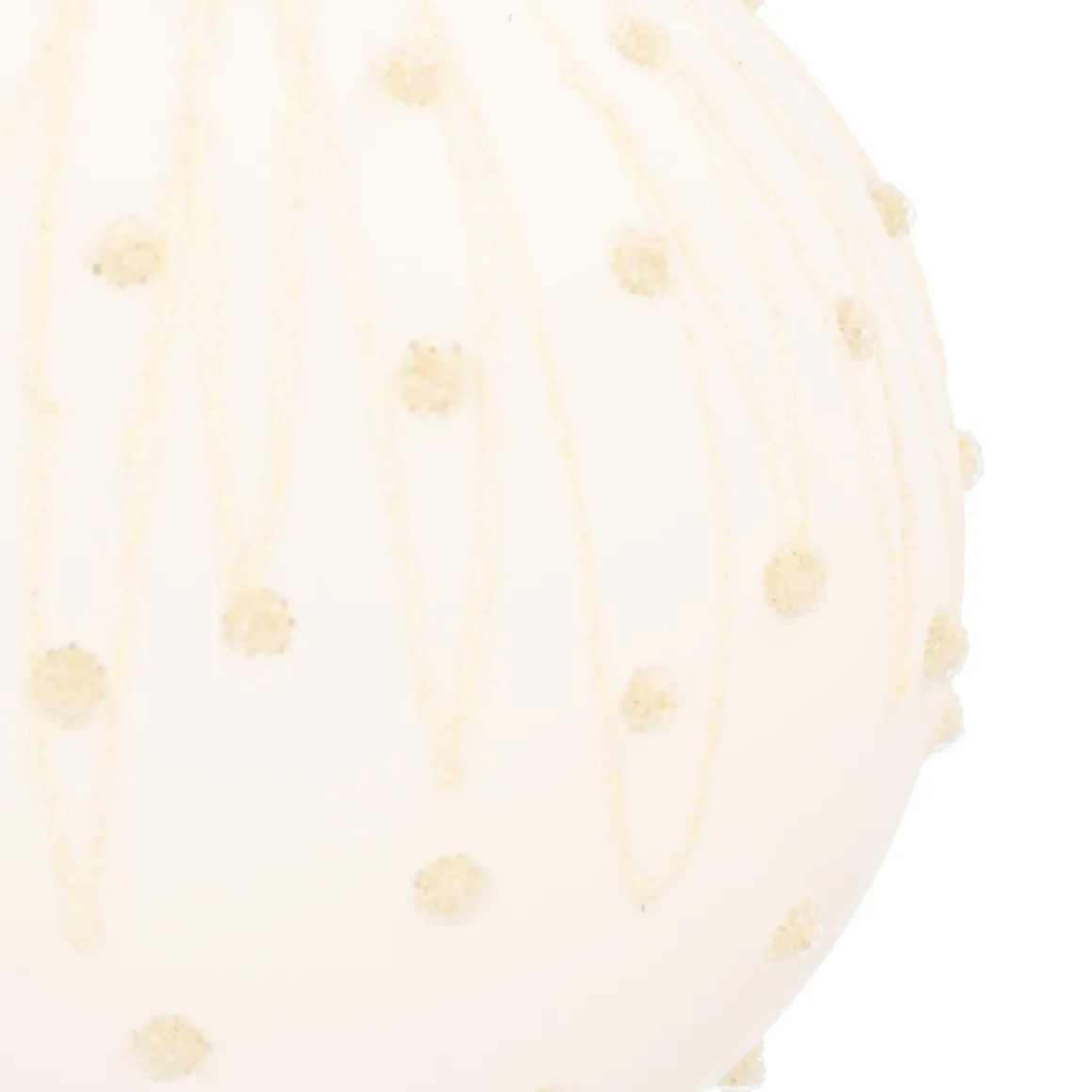 Cozy Wool White Christmas Bauble With Glitters And Dots