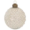 Crackle Champagne Christmas Bauble With Diamond Relief