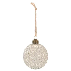 Crackle Champagne Christmas Bauble With Diamond Relief