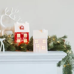 Cute Pink Porcelain Christmas House