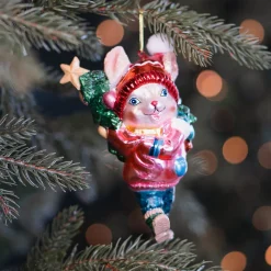 Cute Rabbit In Winter Outfit Ornament