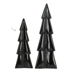 3D Porcelain Christmas Tree | Black | 22 Cm