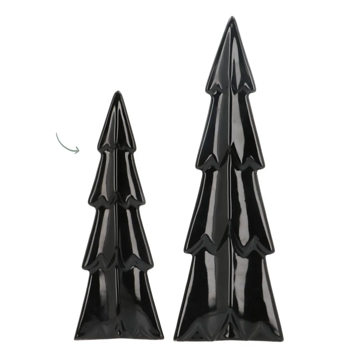 3D Porcelain Christmas Tree | Black | 22 Cm