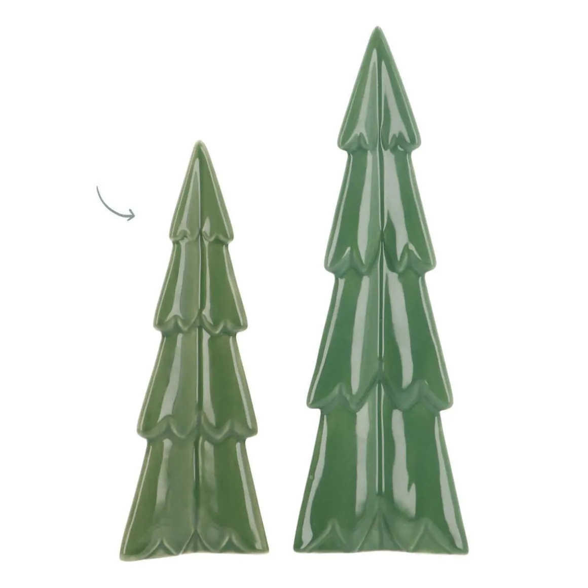 3D Porcelain Christmas Tree | Green | 22 Cm