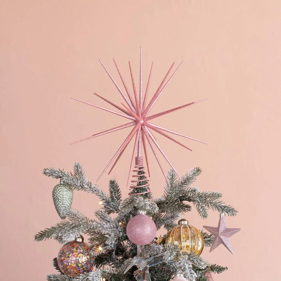 3D Star Tree Topper | DIY | Soft Pink | Shatterproof | 35cm