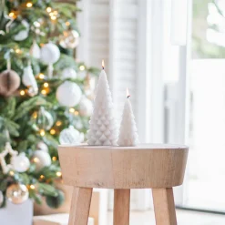 3D Taupe Christmas Tree Candle