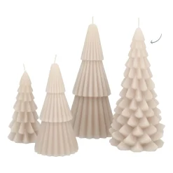 3D Taupe Christmas Tree Candle