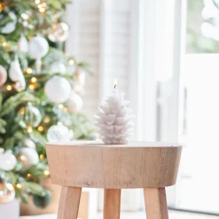 3D Taupe Pinecone Candle