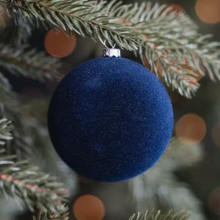 Dark Blue Velvet Unbreakable Christmas Bauble