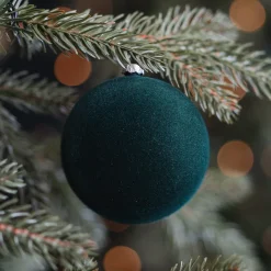 Dark Green Velvet Unbreakable Christmas Bauble