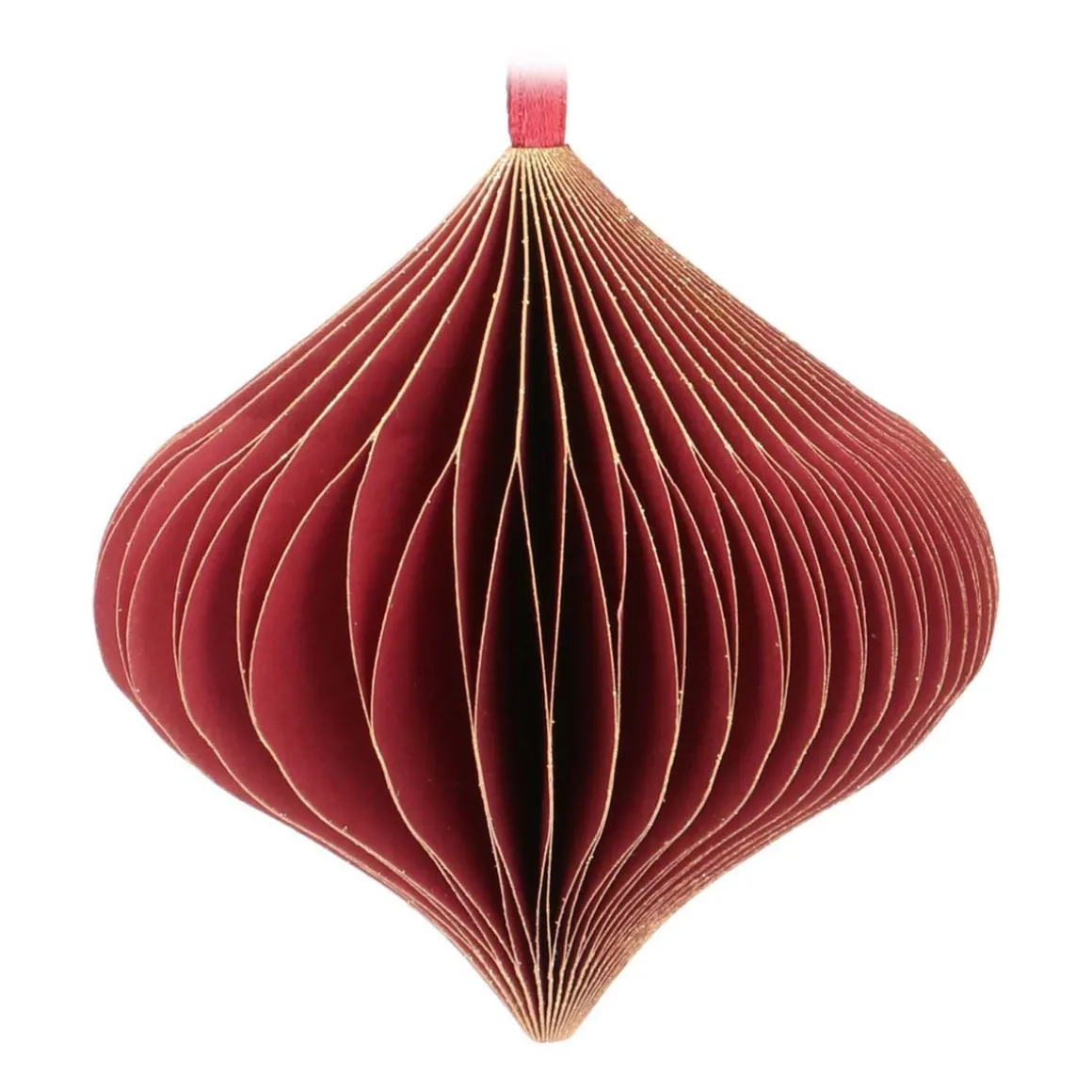 Dark Red Paper Christmas Ornament 8 Cm