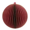 Dark Red Paper Christmas Bauble 8 Cm