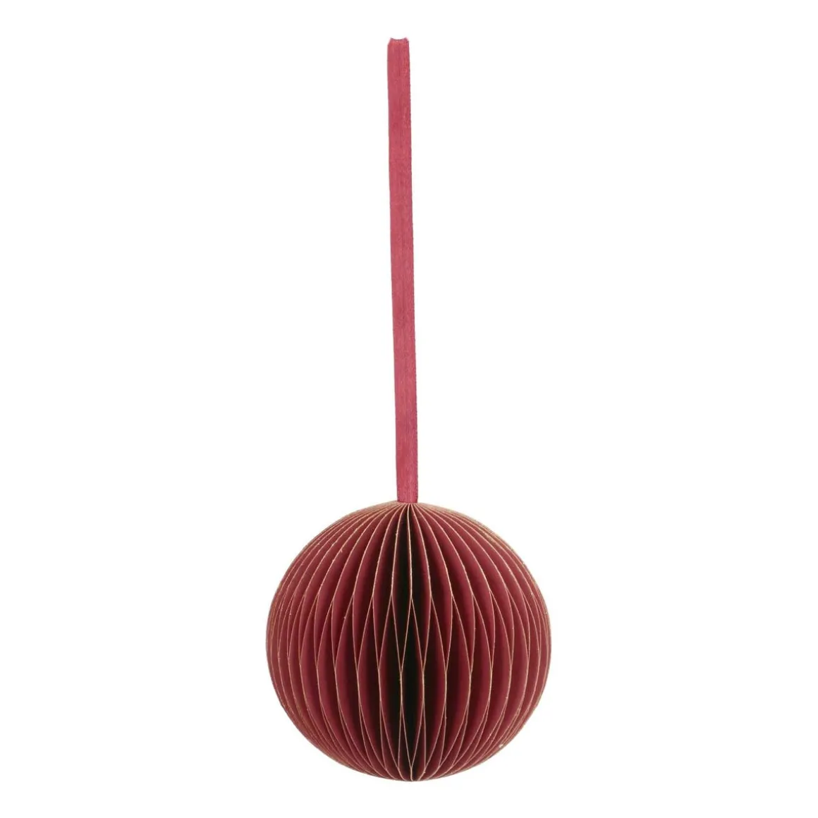 Dark Red Paper Christmas Bauble 8 Cm