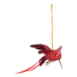 Deep Red Hummingbird With Stretched Wings