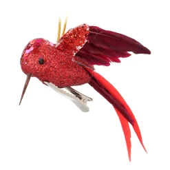 Deep Red Hummingbird With Stretched Wings