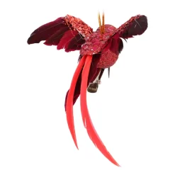 Deep Red Hummingbird With Stretched Wings