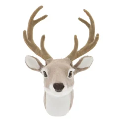 Deer Head Grey 16cm Faux Fur