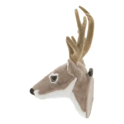 Deer Head Grey 16cm Faux Fur